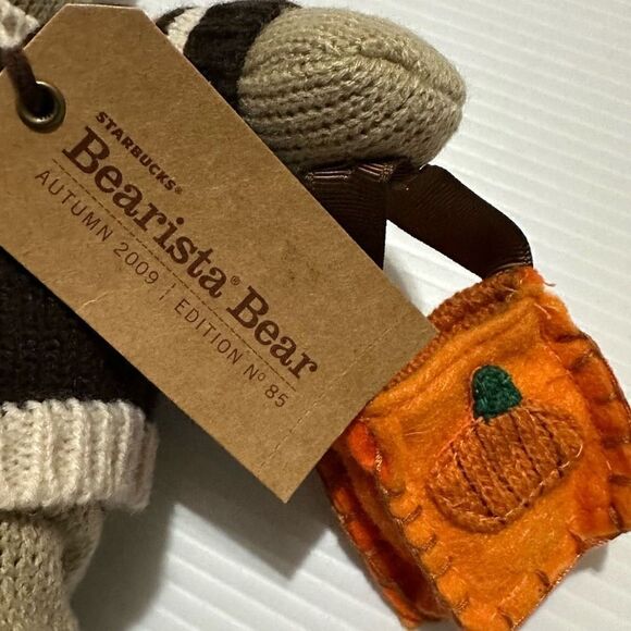 2009 Starbucks Bearista Bear Pumpkin Sweater Halloween Fall Autumn 85th Edition - Picture 5 of 11